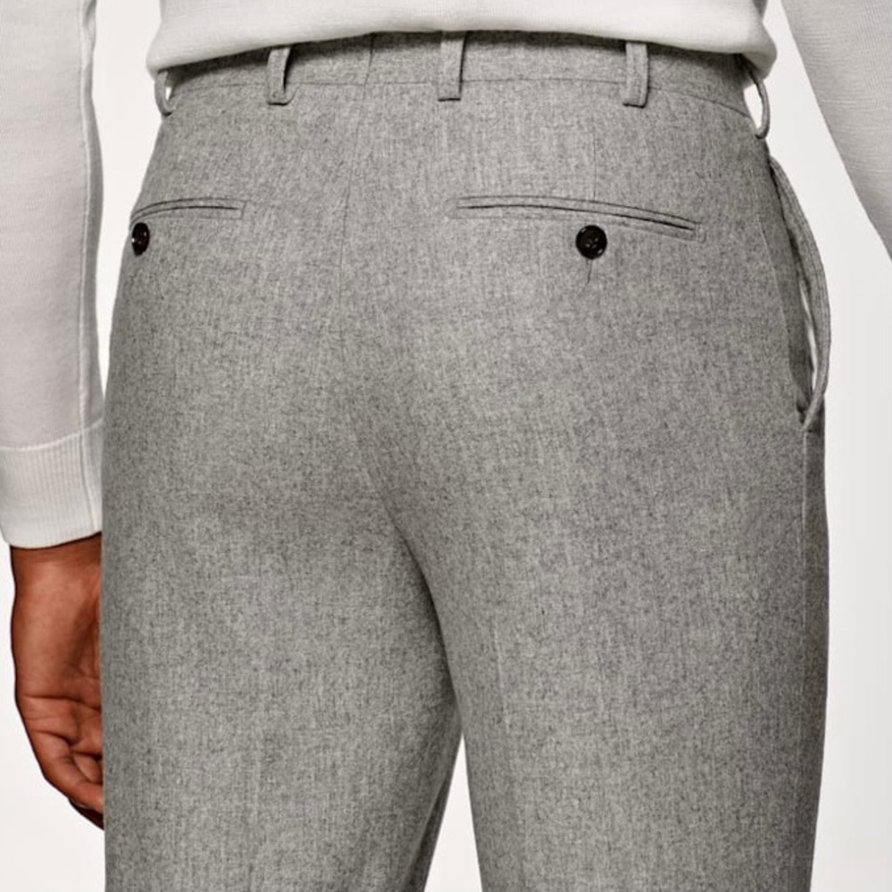 SuitSupply Wool Light Grey Brescia Dress Pants - Picture 6 of 8